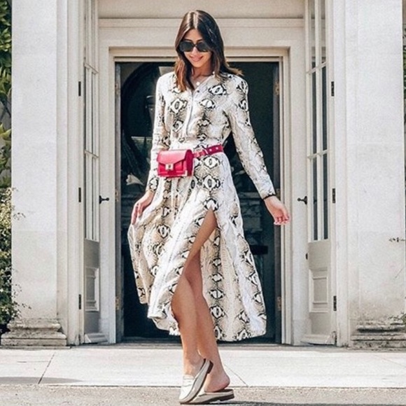 TOPSHOP Faux Snake Print SOLD OUT Dress with Slits - Picture 3 of 4